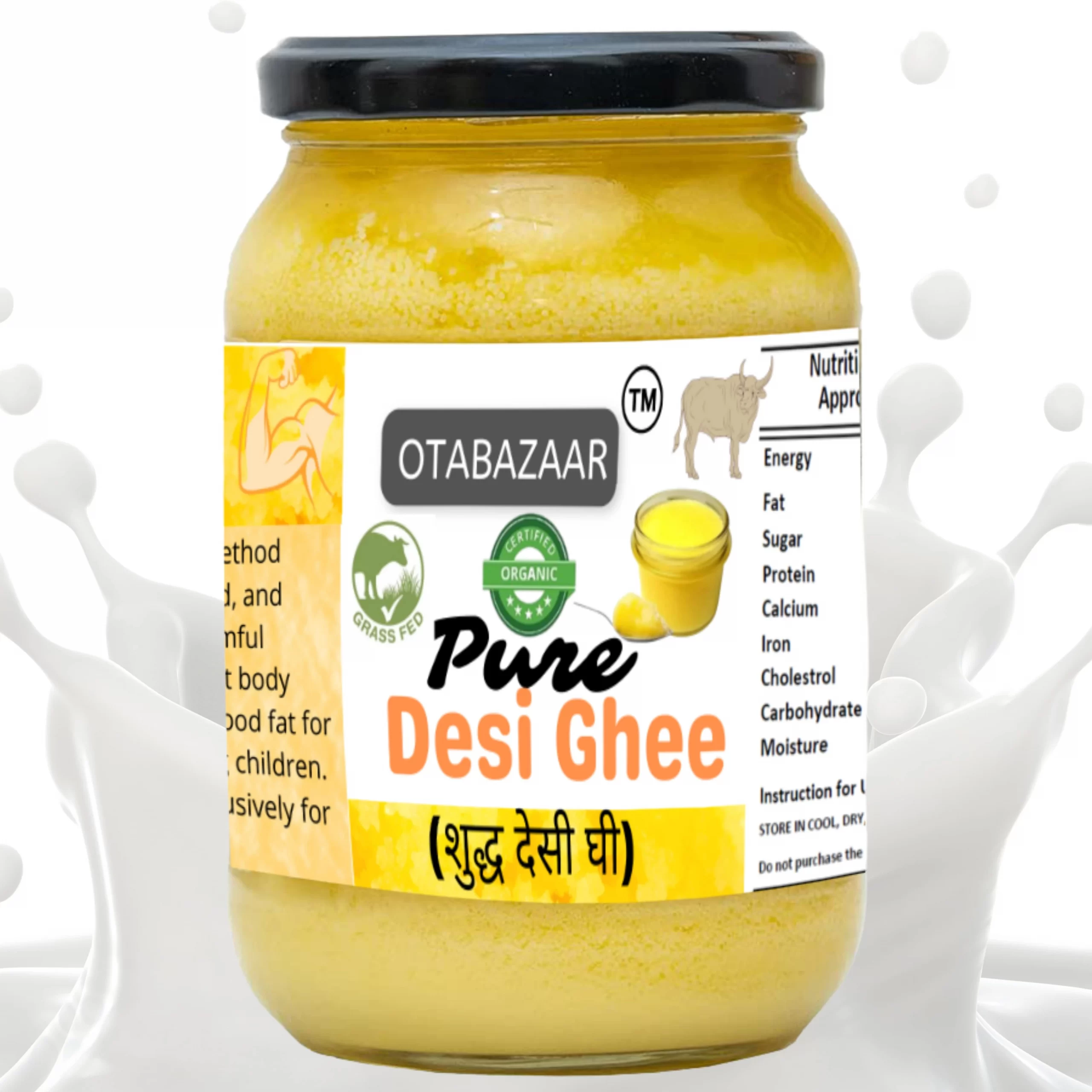 Shudh Desi Ghee - 500ml - Healthy 100% Pure Using Traditional Bilona Method Veda Organic Vedic Ghee